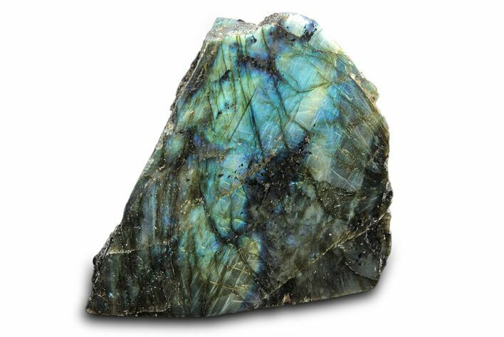 Tall, Single Side Polished Labradorite - Free-Standing #341822